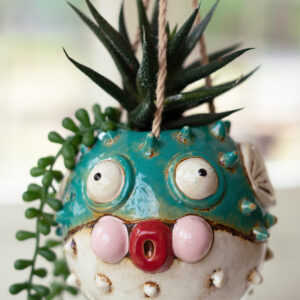 Ceramic Hanging Blowfish Planter