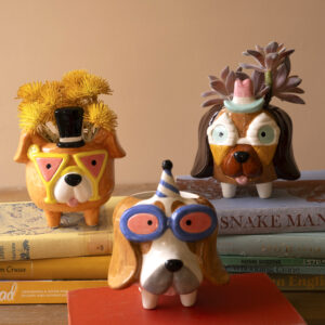 Ceramic Party Puppy Planters