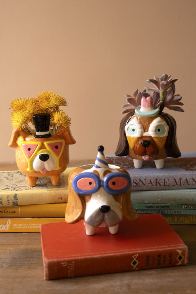Ceramic Party Puppy Planters